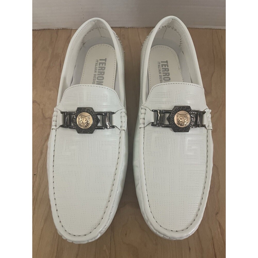 Terroni Italian Design White Mens loafers. Size 11. In Excellent Shape. No Box.